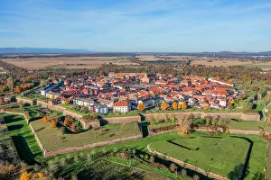 Grand Est Prints: Aerial view at Neuf-Brisach, Alsace, Haut-Rhin, Grand Est, France