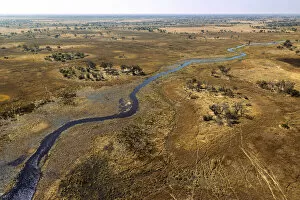 Images Dated 27th August 2021: Aerial view of Okavango Delta, Botswana