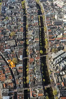 Aerial view of the Old City Centre Amsterdam, Netherlands