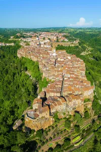 Pitigliano Prints: Aerial view of the old town of Pitigliano