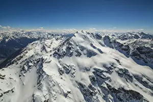 Snowy Peaks Prints: Aerial view of Peak Piazzi Valdidentro Sondrio Valtellina Lombardy Italy Europe