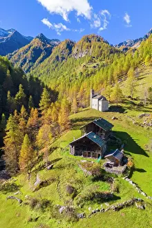 Val Sesia Prints: Aerial view of the Peccia, a small walser village in Val Vogna