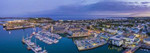 Aerial view over the Penryn river and Falmouth, Cornwall, England