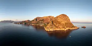 Sicilia Prints: Aerial view of Promontorio Di Capo Zafferano, Sicily, Italy