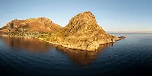 Sicilia Prints: Aerial view of Promontorio Di Capo Zafferano, Sicily, Italy