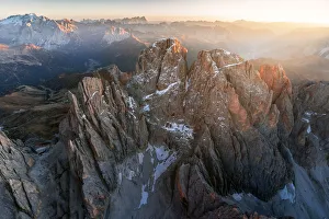 Helicopter Prints: Aerial view of Punta Cinque Dita and Punta Grohmann, Dolomites, Trentino Alto Adige