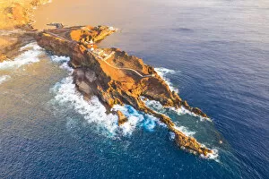 Images Dated 3rd March 2020: Aerial View of Punta de Teno lighthouse at sunset. Gran Canaria, Canary Islands, Spain