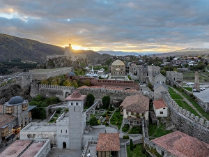 Georgia Prints: Aerial view of Rabati Castle at sunset, Akhaltsikhe, Meskheti, Samtskhe-Javakheti, Georgia