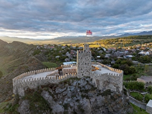 Complex Prints: Aerial view of Rabati Castle at sunset, Akhaltsikhe, Meskheti, Samtskhe-Javakheti, Georgia