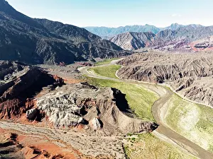 Cordillera Prints: Aerial view of the Rio de las Conchas river in the Quebrada de las Conchas