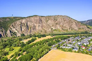 Nahe Prints: Aerial view on River Nahe with Rotenfels, Ebernburg, Bad Kreuznach, Nahe valley