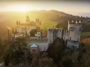 Ancient Building Prints: Aerial view of the Rocchetta Mattei, Appennino Tosco Emiliano, Italy