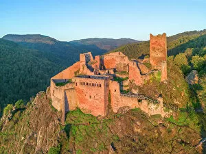 Images Dated 30th November 2022: Aerial view at Saint Ulrich Castle, Ribeauville, Haut-Rhin, Alsace