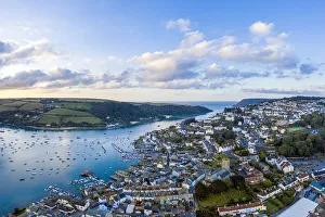 Aerial view of Salcombe on the Kingsbridge Estuary, Devon, England