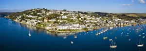 Aerial view of Salcombe on the Kingsbridge Estuary, Devon, England