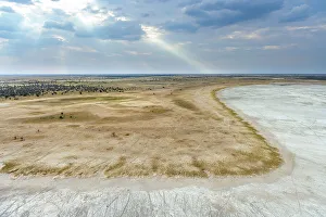 Kalahari Prints: Aerial view of Salt Pans, Makgadikgadi Salt Pans, Botswana