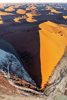 Sossusvlei Prints: Aerial view of sand dunes, Sossusvlei, Namib-Naukluft National Park, Namib Desert, Namibia