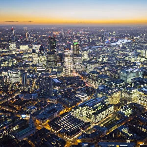 Images Dated 22nd December 2014: Aerial view of The Shard and City of London, London, England