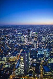Images Dated 22nd December 2014: Aerial view of The Shard and City of London, London, England