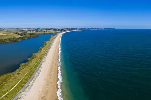 Aerial view of Slapton Sands, Devon, England