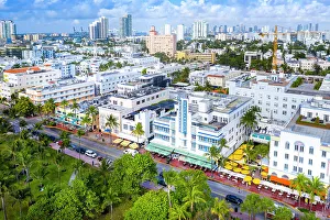 From Above Prints: Aerial View of South Beach & Ocean Drive, Miami, Florida, USA