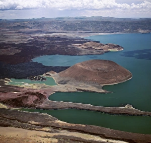 Jade Sea Prints: An aerial view of the southern end of Lake Turkana