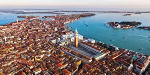 Images Dated 29th November 2018: Aerial view of St Marks square and San Giorgio Maggiore church, Venice, Italy