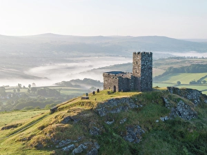 July Prints: Aerial view of St Michael De Rupe church on Brentor