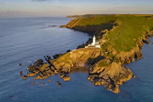Images Dated 11th August 2020: Aerial view of Start Point lighthouse and headland, South Hams, Devon, England