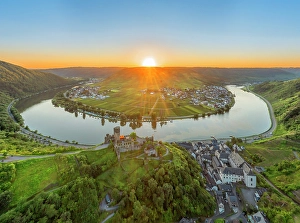 Wine Prints: Aerial view at the sunset above Metternich Castle