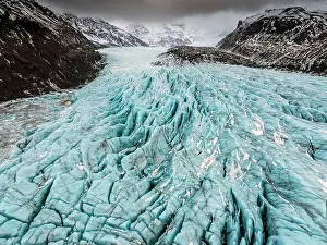 Glaciers Prints: Aerial view of Svinafellsjokull