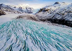 Glacier Prints: Aerial view of Svinafellsjokull