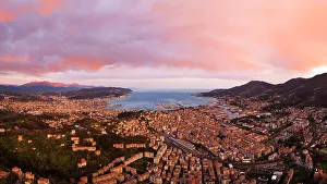 City Centre Prints: aerial view taken by drone of the beautiful city of La Spezia