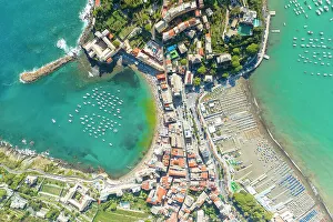 Typical House Prints: aerial view taken by drone of Silenzio bay