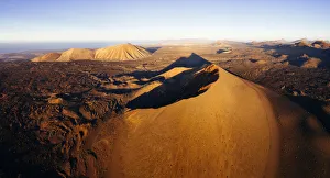 Images Dated 26th February 2020: Aerial view of Timanfaya volcanoes and craters, Lanzarote, Canary Islands