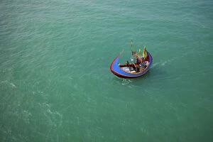 Images Dated 18th June 2021: Aerial view of traditional fishing boats into the sea of Bay of Bangal, Teknaf