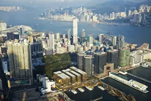 Tsim Sha Tsui Prints: Aerial view of Tsim Sha Tsui from Sky 100 observation deck in ICC (International Commerce