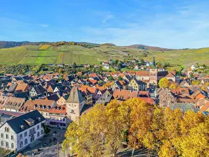 Grand Est Prints: Aerial view at Turckheim with Brand gate