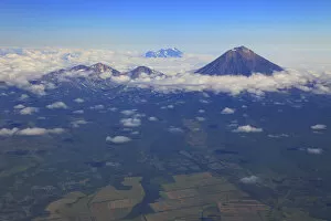 Images Dated 16th April 2015: Aerial view of volcanos, Petropavlovsk-Kamchatsky, Sea of Okhotsk, Kamchatka Peninsula