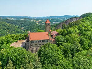 Images Dated 18th July 2022: Aerial view at Wachenheim castle, Weinheim, Baden-Wurttemberg