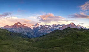 Aerial view of Wetterhorn, Schreckhorn, Finsteraarhorn, Eiger