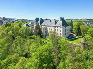 Luxembourg Prints: Aerial view at Wiltz castle, Wiltz, Canton Wiltz, Luxembourg