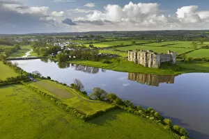 Images Dated 28th May 2021: Aerial vista of Carew Castle in Pembrokeshire Coast National Park, Wales, UK