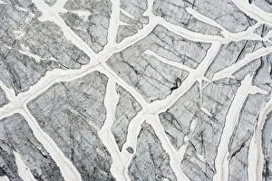 Aerial zenithal view of the summer thaw of Fellaria Glacier Aerial zenithal view of the summer thaw of Fellaria Glacier