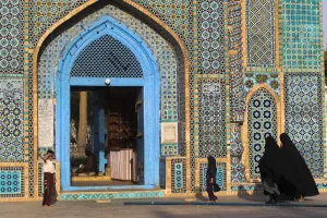Afghan Prints: Afghanistan, Mazar-I-Sharif, Pilgrims at the Shrine of Hazrat Ali