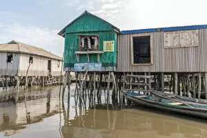 Africa, Benin, Ganvie. A shop in the floating village