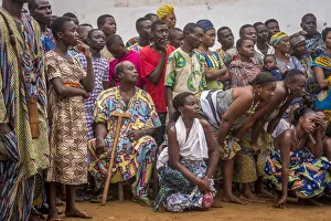 Images Dated 28th September 2016: Africa, Benin, Ouidah. Spectators of a voodoo ceremony