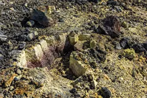 africa, Cape Verde, Fogo. Sulphur near to the Pico Pequenho