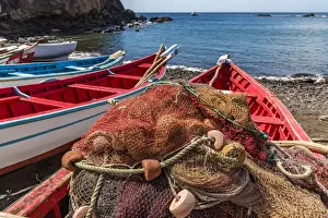 africa, Cape Verde, Santiago. Fishing boats in Cidade Velha