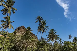 africa, Cape Verde, Santiago Island. Hiking in a valley towards Cidade Velha